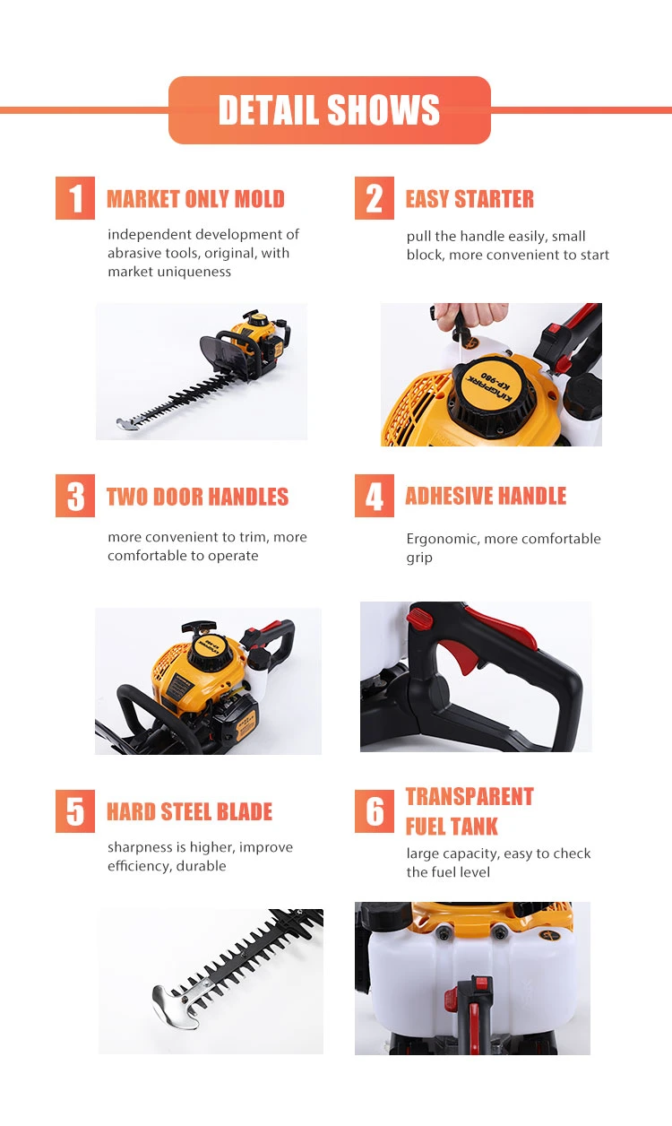 Kingpark 2022 Hot Sale High Quality Petrol Hedge Trimmer for Double Blade