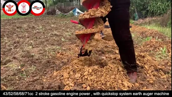 Excavadora de agujeros para postes de 52 cc, barrena de tierra de empuje manual